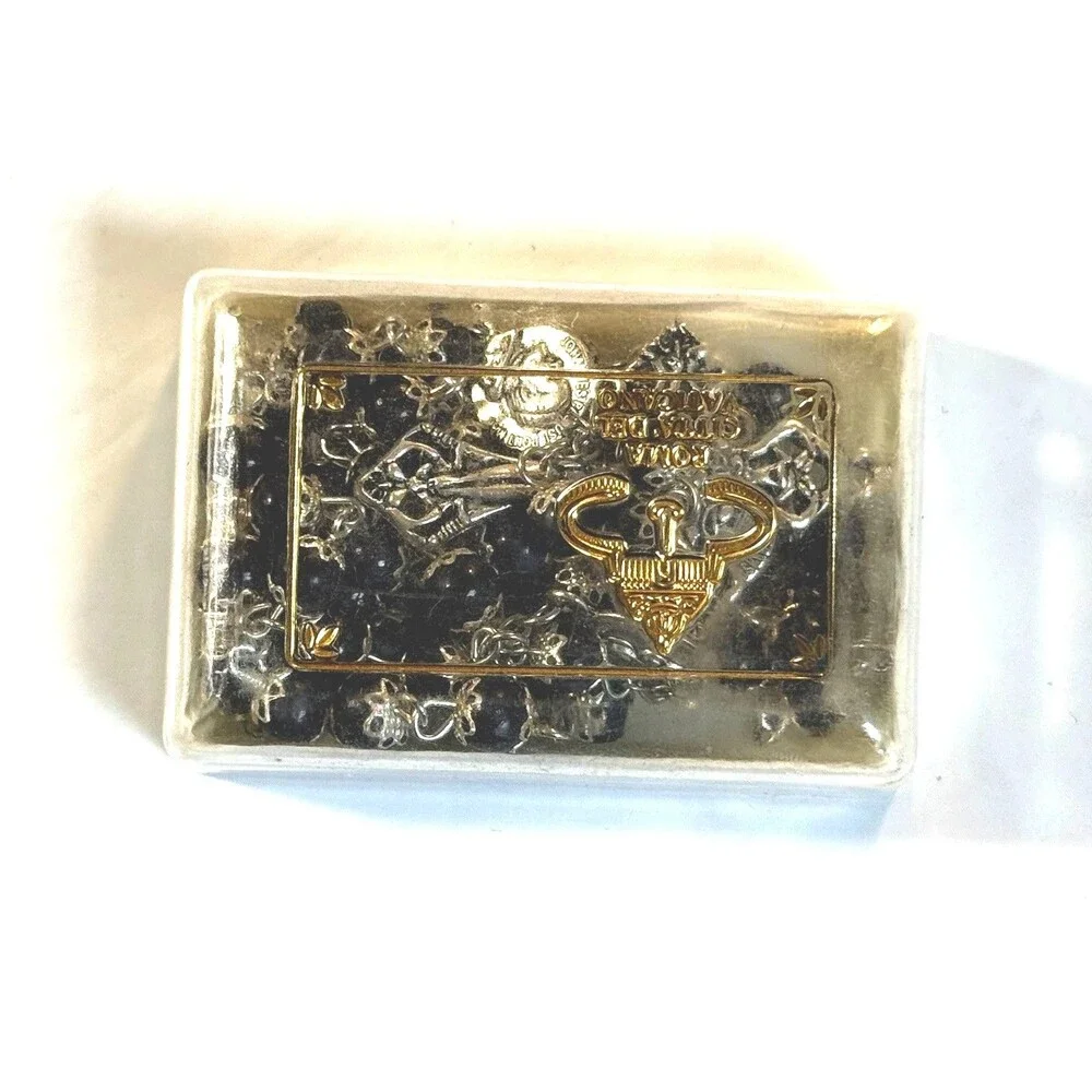 ⁠Vintage Vatican City Rosary CAART Italy John Paul II Benedict XVI Boxed